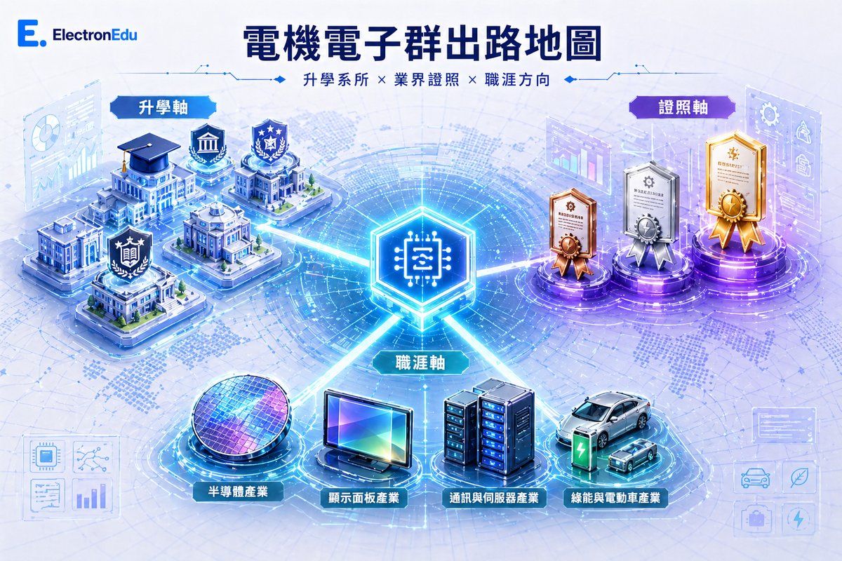 電機電子群出路地圖|升學系所、證照、職涯方向一次看